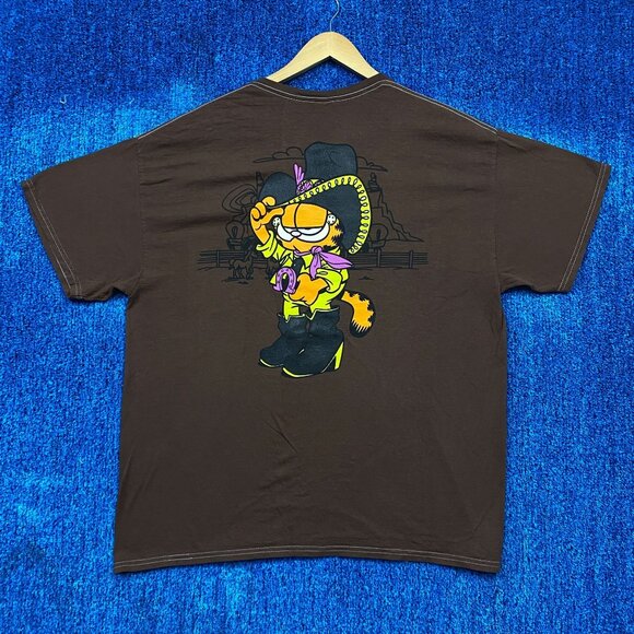 Garfield Cat Rodeo Country Cowboy Cartoon Nickelodeon Tee XL - Picture 1 of 4